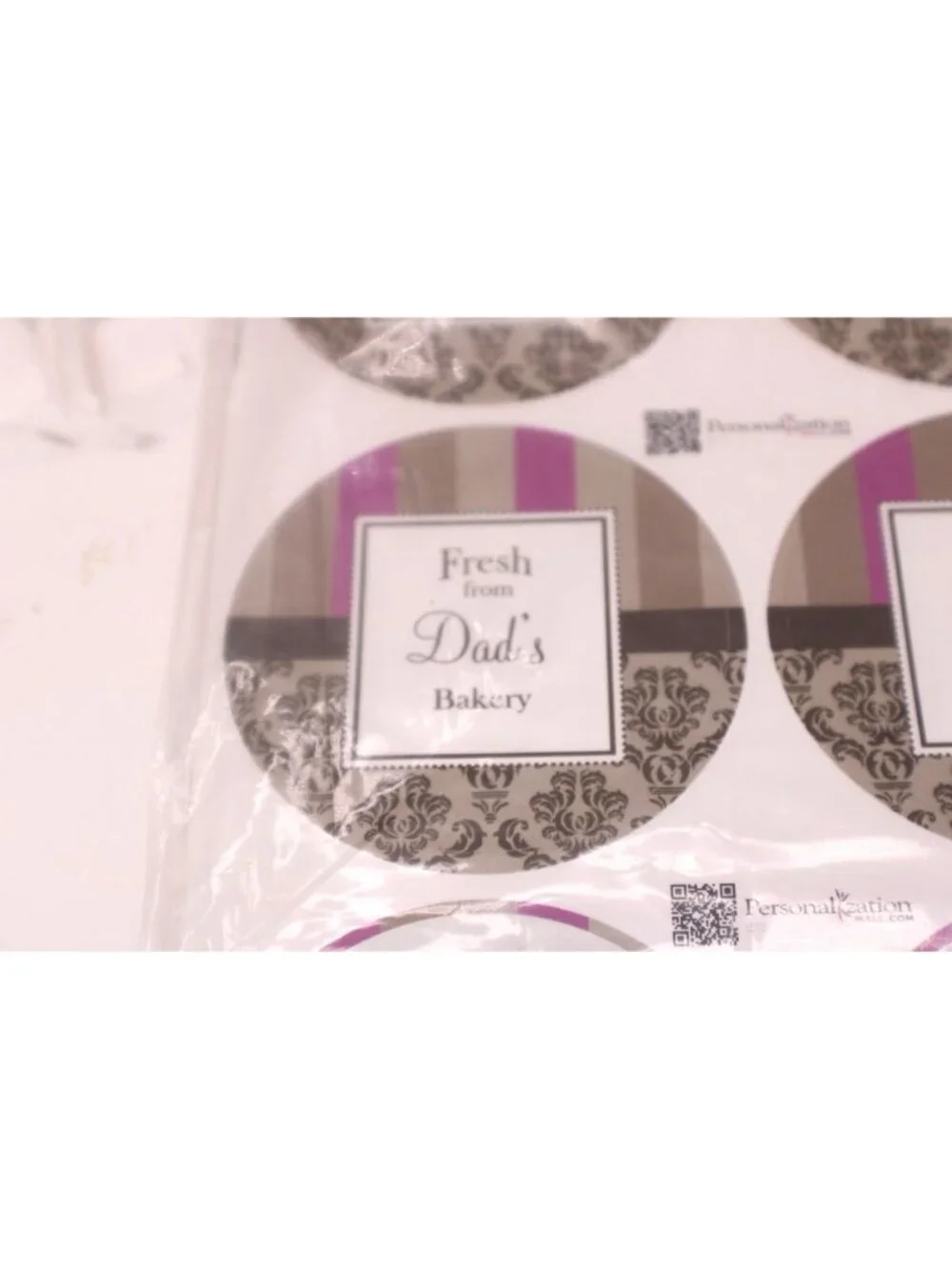 Bakery Packaging Set White Paper Bags Decorative Tissue Clear Bags Labels (Dads)